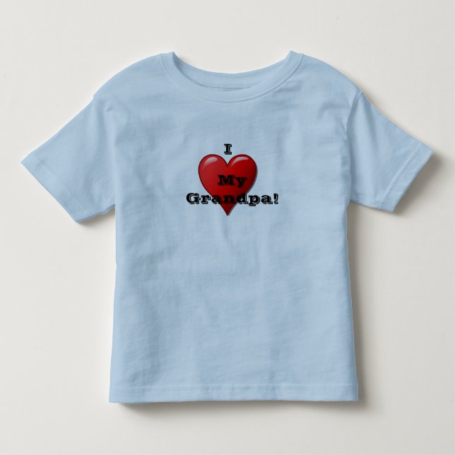 I Love My Grandpa Child's Heart T Shirt (Front)
