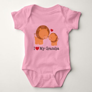 I Love My Grandpa Gift Baby Bodysuit on