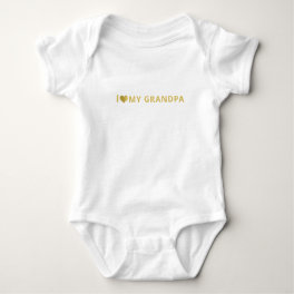 I Love My Grandpa Gold Heart Baby Bodysuit