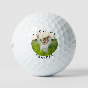 I love My Grandpa Grandchild Photo Titleist Golf Balls