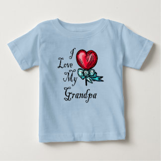 I Love My Grandpa Heart Lollipop Baby T-Shirt