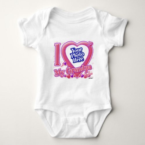 I Love My Grandpa pinkpurple _ photo Baby Bodysuit