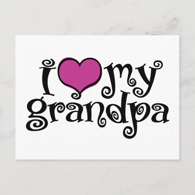I Love My Grandpa Postcard (Front)