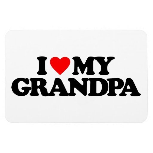 I LOVE MY GRANDPA RECTANGULAR PHOTO MAGNET | Zazzle