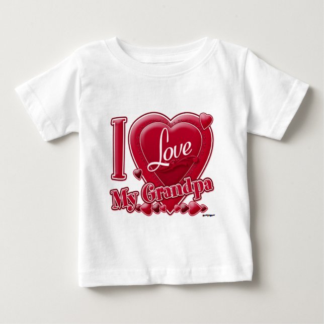 I Love My Grandpa red - heart Baby T-Shirt (Front)