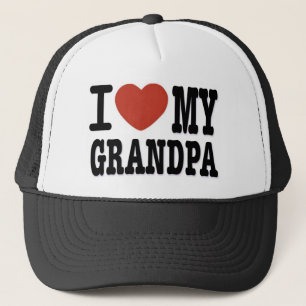 I LOVE MY GRANDPA TRUCKER HAT
