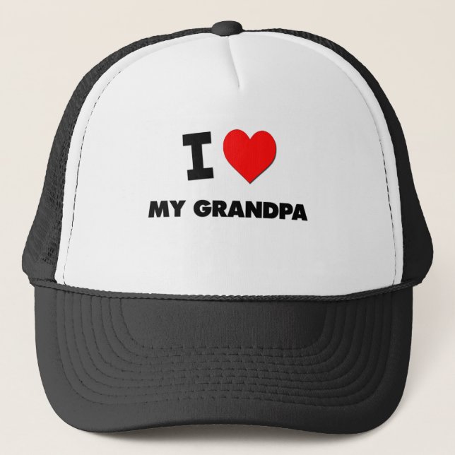 I Love My Grandpa Trucker Hat (Front)