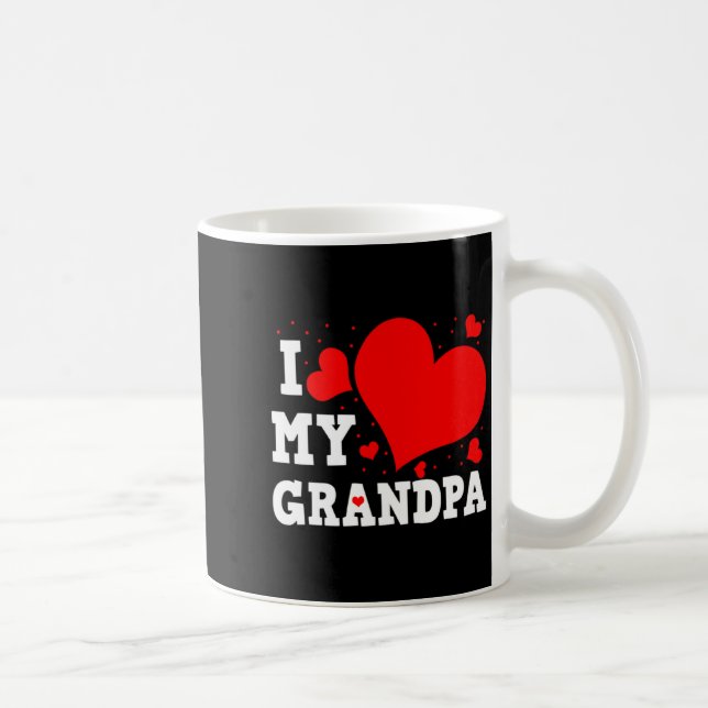 I Love My Grandpa Valentines Day Family Matching G Coffee Mug (Right)