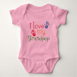 I Love My Grandpop (Handprints) Baby Bodysuit