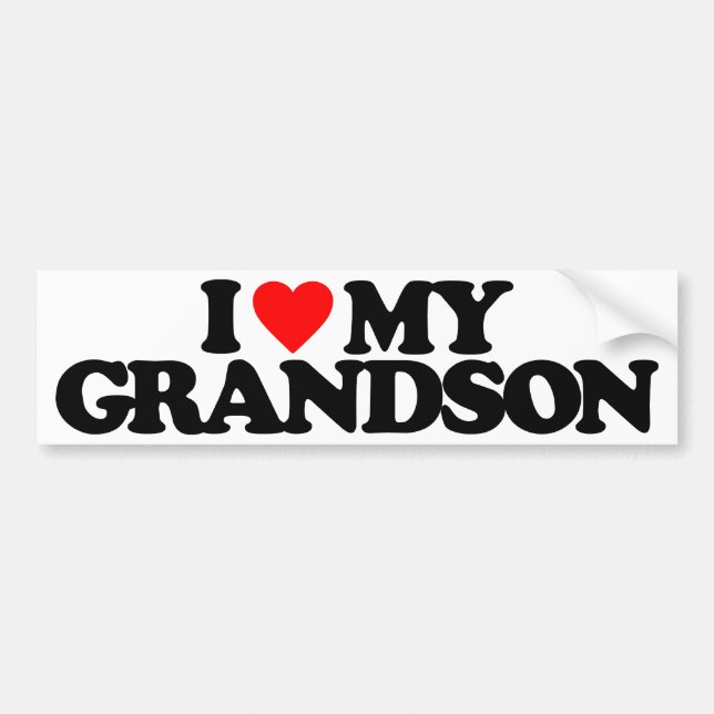 I LOVE MY GRANDSON BUMPER STICKER (Front)