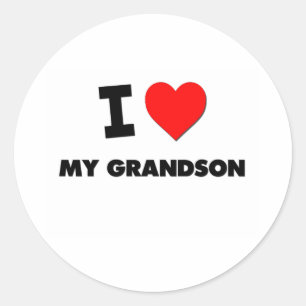 I Love My Grandson Classic Round Sticker