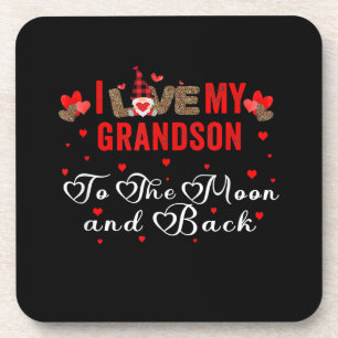 I Love My Grandson To The Moon And Back Beverage Coaster