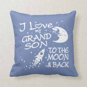 I Love My GrandSon to the Moon and Back Throw Pillow