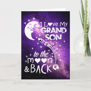 I love my grandson to the moon & back holiday card