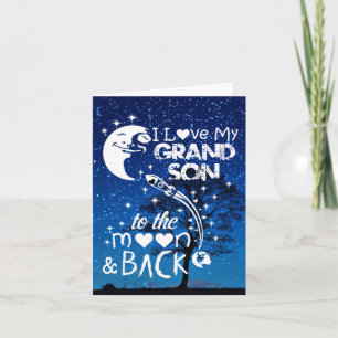 I love my grandson to the moon & back holiday card