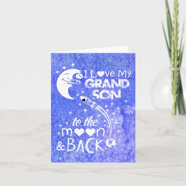 I love my grandson to the moon & back holiday card (Front)
