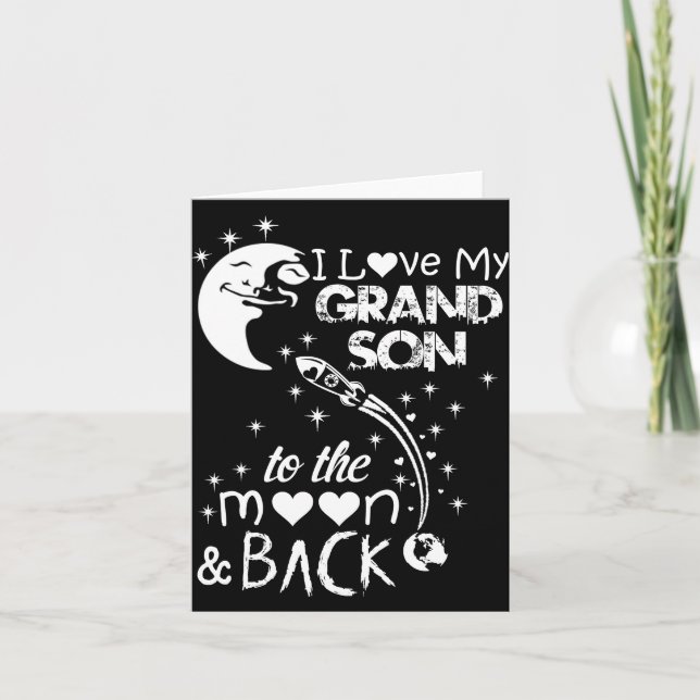 I love my grandson to the moon & back holiday card (Front)