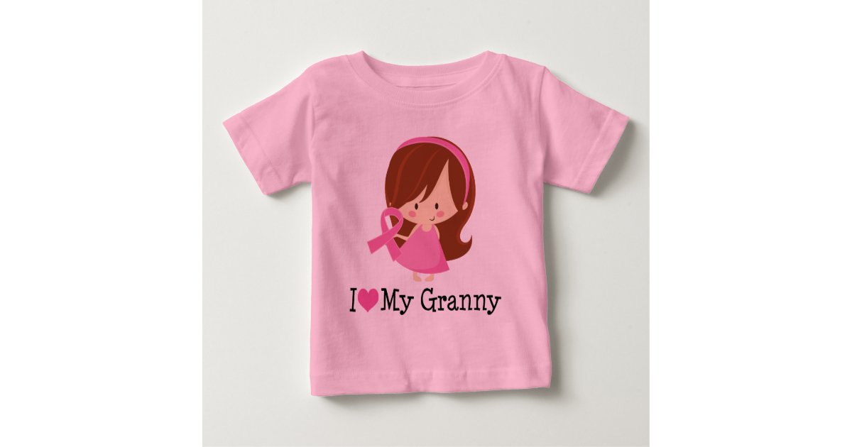 I Love My Granny Breast Cancer Ribbon Baby T Shirt Zazzle Com