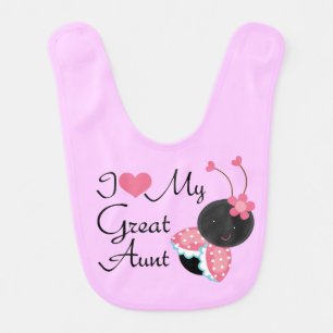 I Love My Great Aunt Baby Girl Bib