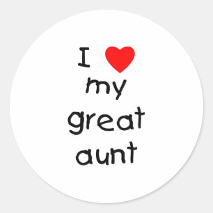 I Love My Great Aunt Classic Round Sticker