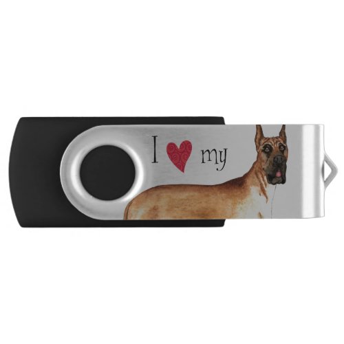 I Love my Great Dane Flash Drive