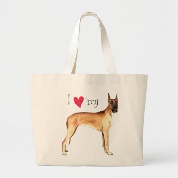 I Love My Great Dane Large Tote Bag by DogsInk at Zazzle
