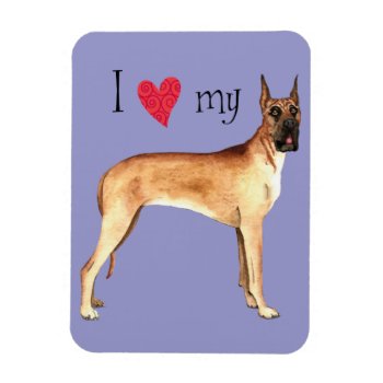 I Love My Great Dane Magnet by DogsInk at Zazzle