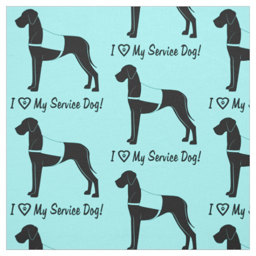 I Love My Great Dane Service Dog! Fabric