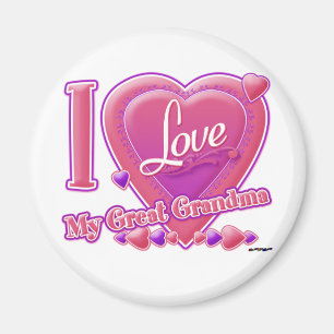 I Love My Great Grandma pink/purple - heart Magnet