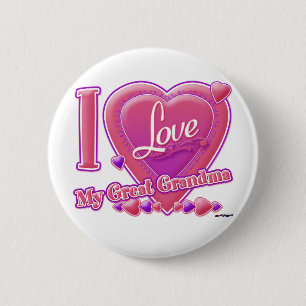 I Love My Great Grandma pink/purple - heart Pinback Button