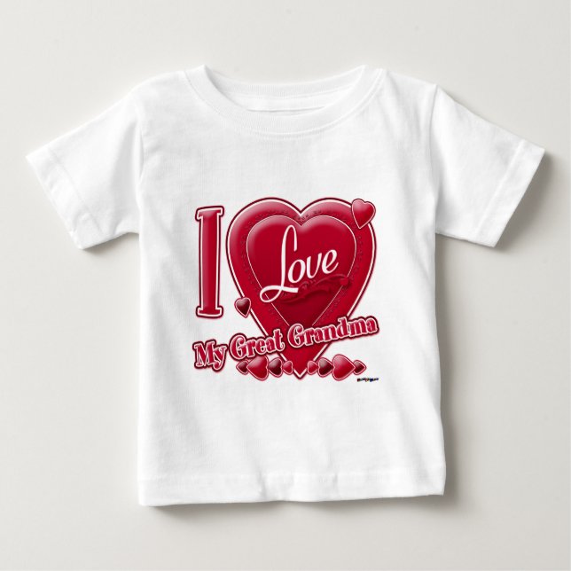 I Love My Great Grandma red - heart Baby T-Shirt (Front)