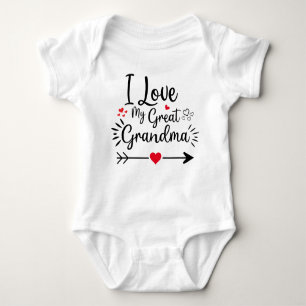 I Love My Great-Grandma with Heart Baby Bodysuit