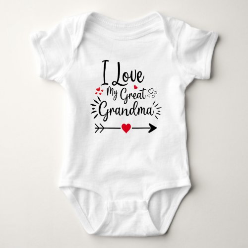 I Love My Great_Grandma with Heart Baby Bodysuit