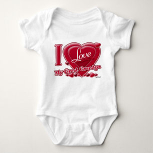 I Love My Great Grandpa red - heart Baby Bodysuit