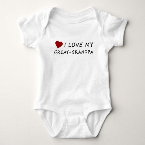 I Love My Great_Grandpa with Heart Baby Bodysuit