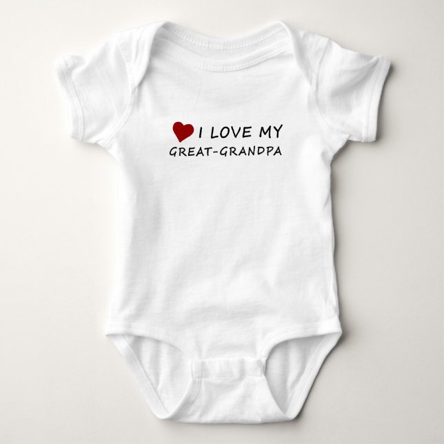I Love My Great-Grandpa with Heart Baby Bodysuit (Front)