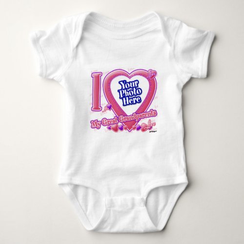 I Love My Great Grandparents pinkpurple _ photo Baby Bodysuit