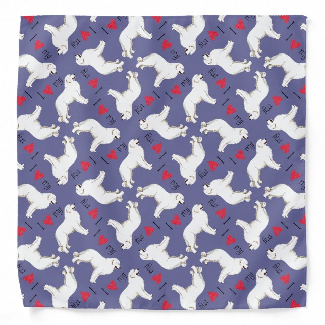 I Love my Great Pyrenees Bandana (Front)