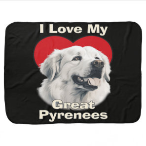 I love My Great Pyrenees Dog Baby Blanket