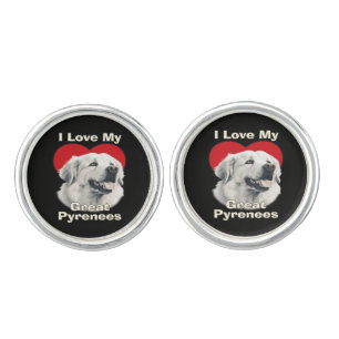 I love My Great Pyrenees Dog Cufflinks