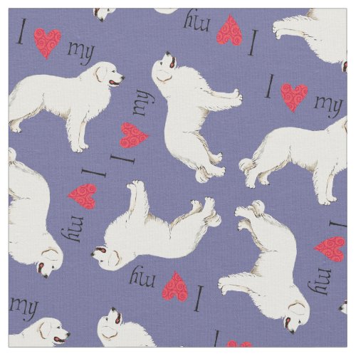 I Love my Great Pyrenees Fabric