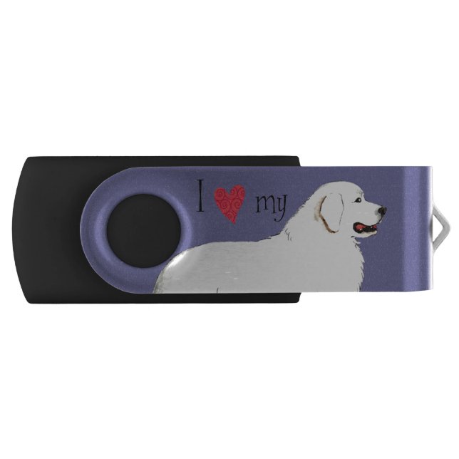 I Love my Great Pyrenees Flash Drive (Front)