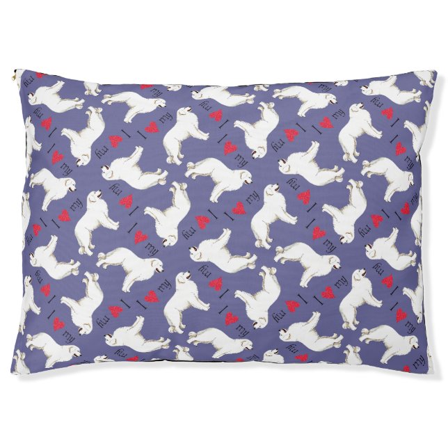 I Love my Great Pyrenees Pet Bed (Front)