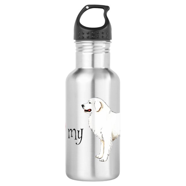 I Love my Great Pyrenees Stainless Steel Water Bottle (Front)