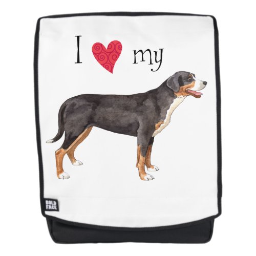 I Love my Greater Swiss Mountain Dog Backpack