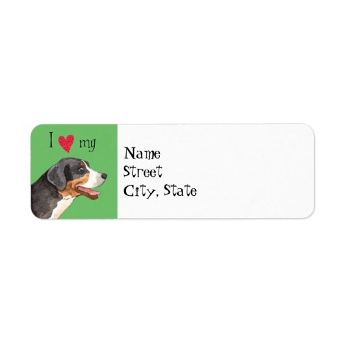 I Love my Greater Swiss Mountain Dog Label