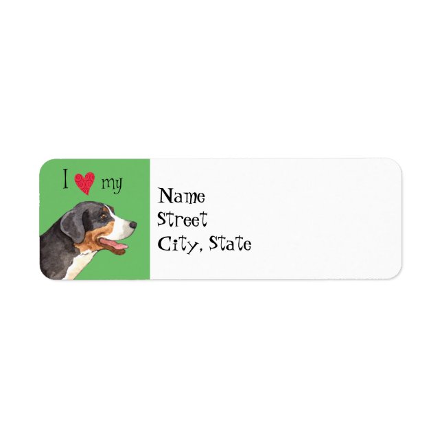 I Love my Greater Swiss Mountain Dog Label (Front)