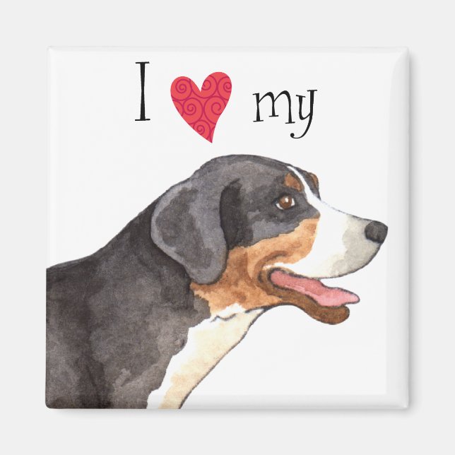 I Love my Greater Swiss Mountain Dog Magnet (Front)