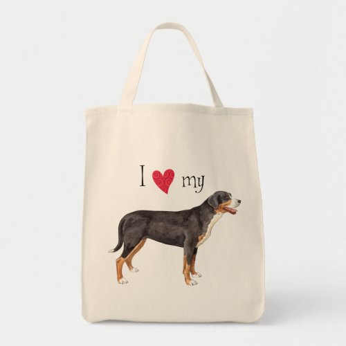 I Love my Greater Swiss Mountain Dog Tote Bag