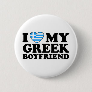I Love My Greek Boyfriend Pinback Button